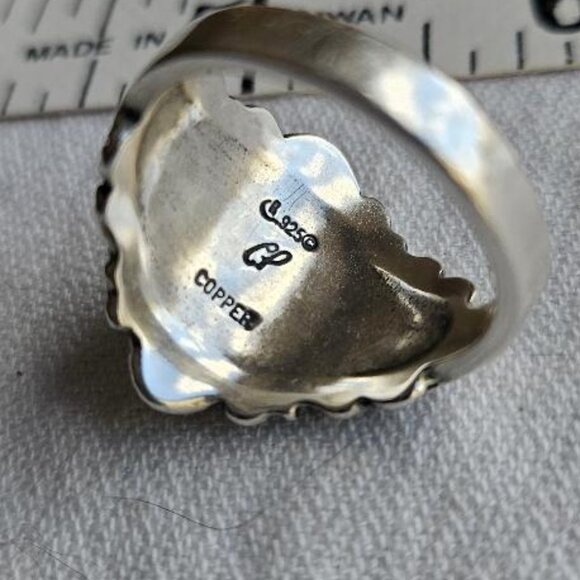 Sterling & Copper Sunstone Ring - Picture 4 of 4